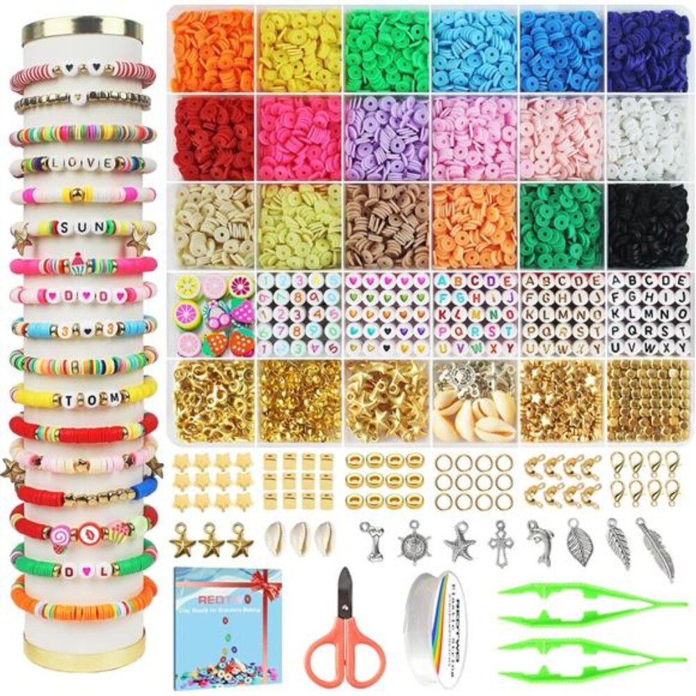 5100 Clay Beads Bracelet Making Kit, Flat Preppy Beads for Jewelry Making